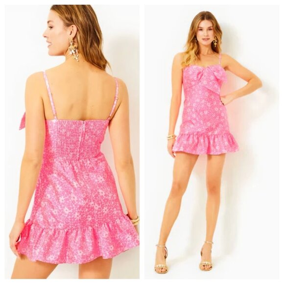 Lilly Pulitzer Sutton Skirted Romper Floral Jacquard - Picture 2 of 4